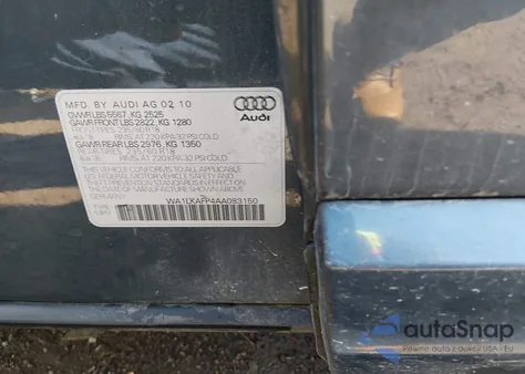 2010 Audi Q5 3.2 Premium z USA, uszkodzony, nr VIN WA1LKAFP4AA083150